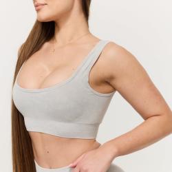 GymBeam Bezešvá športová podprsenka Lift Grey