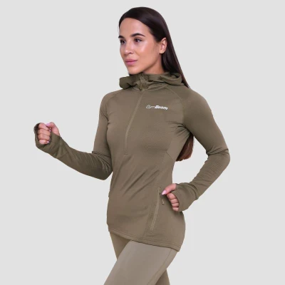 GymBeam Women‘s Pulse 1/2 Zip Running Sweatshirt Vetiver