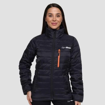 GymBeam Dámská bunda Puffer Black/Orange GymBeam Dámská bunda Puffer Black/Orange
