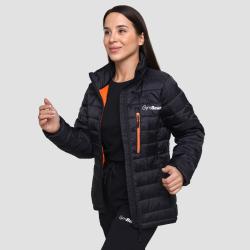 GymBeam Dámská bunda Puffer Black/Orange