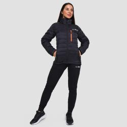 GymBeam Dámská bunda Puffer Black/Orange