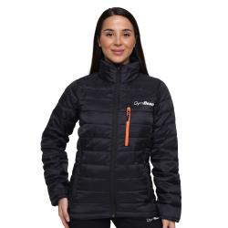 GymBeam Dámská bunda Puffer Black/Orange