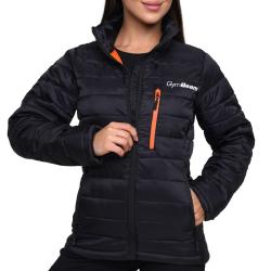 GymBeam Dámská bunda Puffer Black/Orange