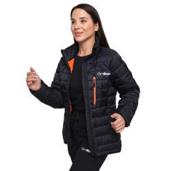 GymBeam Dámská bunda Puffer Black/Orange