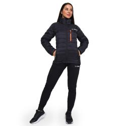 GymBeam Dámská bunda Puffer Black/Orange