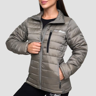 GymBeam Dámská bunda Puffer Vetiver/Black