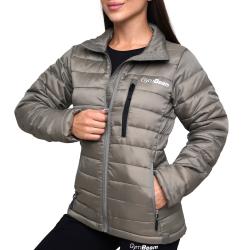 GymBeam Dámska bunda Puffer Vetiver/Black