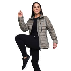 GymBeam Dámska bunda Puffer Vetiver/Black