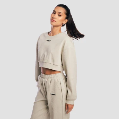 GymBeam Dámská mikina Cropped Aura Grey