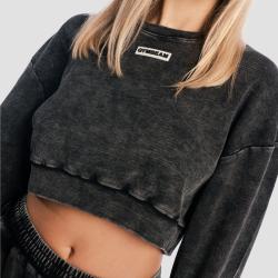 GymBeam Dámská mikina Cropped Aura Washed Black