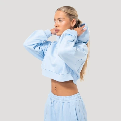 GymBeam Dámská mikina Cropped Mochi Blue