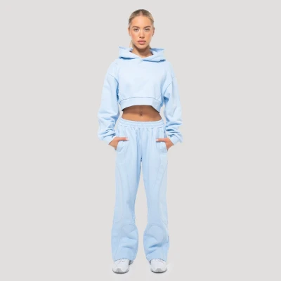 GymBeam Dámská mikina Cropped Mochi Blue