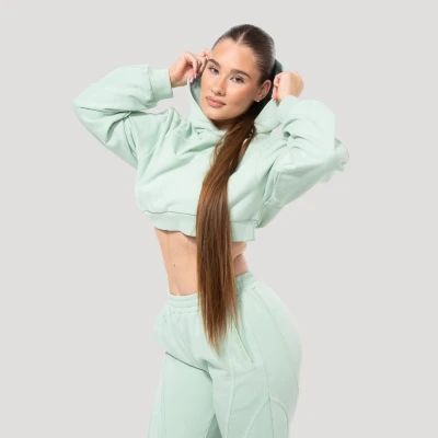 GymBeam Dámská mikina Cropped Mochi Green
