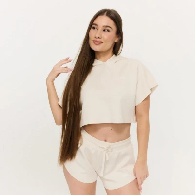 GymBeam Women‘s Relay Cropped Hoodie Pearl