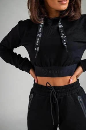 STRIX Dámská mikina Essential Cropped Hoodie Black