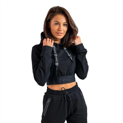 STRIX Dámská mikina Essential Cropped Hoodie Black