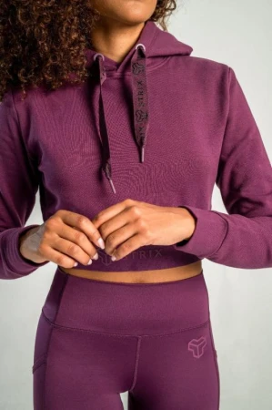 STRIX Dámská mikina Essential Cropped Hoodie Plum