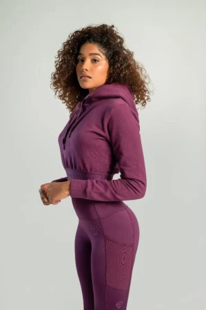 STRIX Dámská mikina Essential Cropped Hoodie Plum