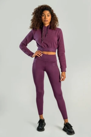 STRIX Dámská mikina Essential Cropped Hoodie Plum
