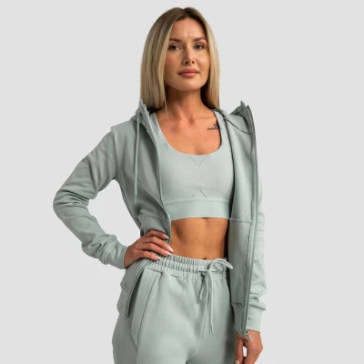GymBeam Dámská mikina se zipem Limitless Eucalypt