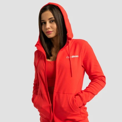 GymBeam Dámská mikina se zipem Limitless Hot Red