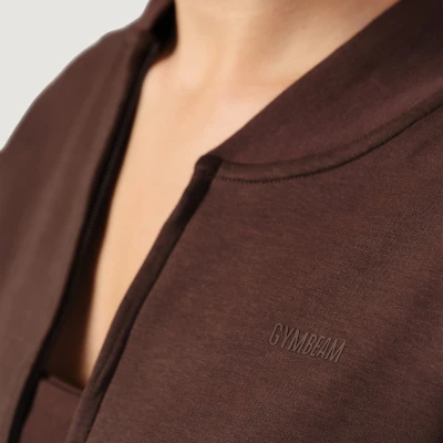 GymBeam Dámská mikina Zip-Up NEO Mocha