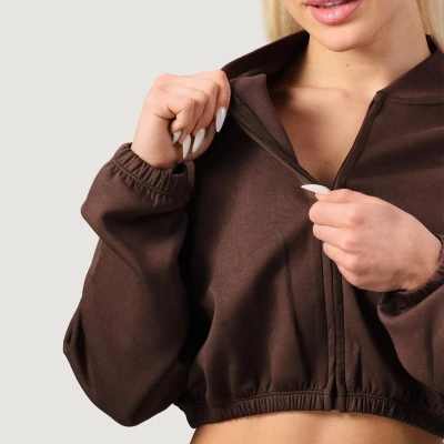 GymBeam Dámská mikina Zip-Up NEO Mocha