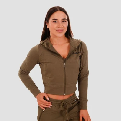 GymBeam Dámská mikina Zip-up TRN olive GymBeam Dámská mikina Zip-up TRN olive