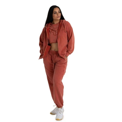 GymBeam Zip Washed Terra STRIX dámská mikina