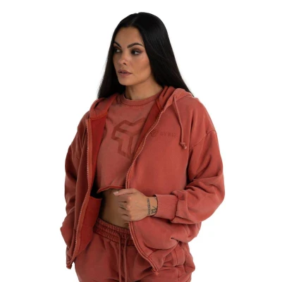GymBeam Zip Washed Terra STRIX dámská mikina