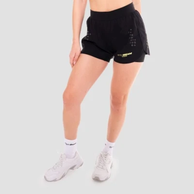 GymBeam Pace Black dámské 2in1 šortky