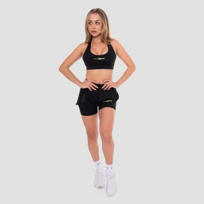 GymBeam Pace Black dámské 2in1 šortky
