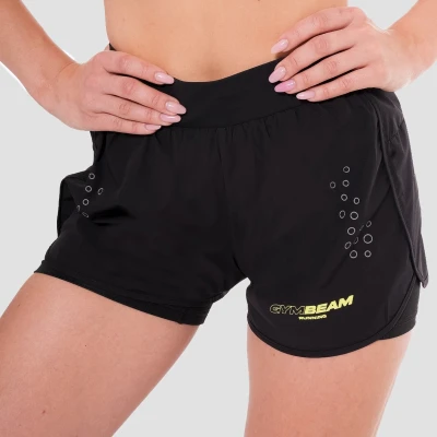 GymBeam Pace Black dámské 2in1 šortky