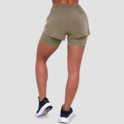 GymBeam Dámské běžecké šortky 2in1 Pulse Vetiver