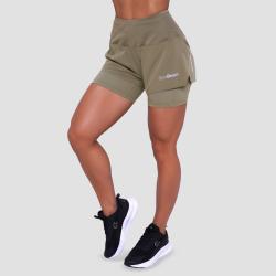 GymBeam Dámské běžecké šortky 2in1 Pulse Vetiver