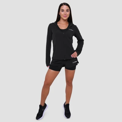 GymBeam Pulse Black dámské běžecké šortky 2v1
