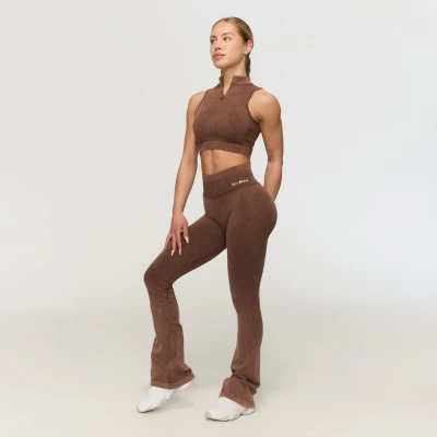GymBeam Dámské bezešvé kalhoty Fierce Brown
