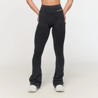 GymBeam Fierce Dark Grey dámské bezešvé legíny