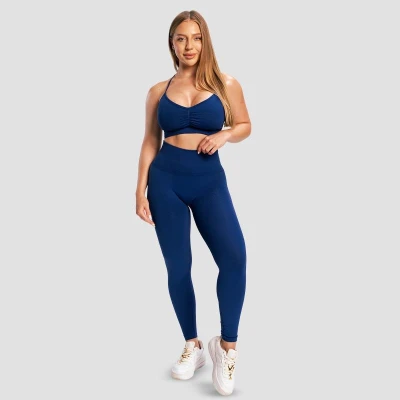 GymBeam Dámské bezešvé legíny Sculpt Navy