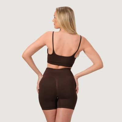 GymBeam NEO Mocha dámské bezešvé šortky