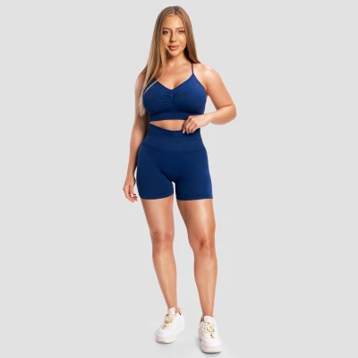 GymBeam Dámské bezešvé šortky Sculpt Navy