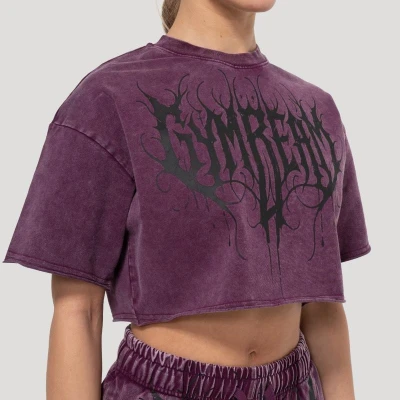GymBeam Dámské cropped tričko Abyss Raisin