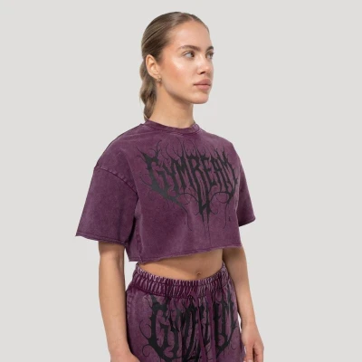 GymBeam Dámské cropped tričko Abyss Raisin