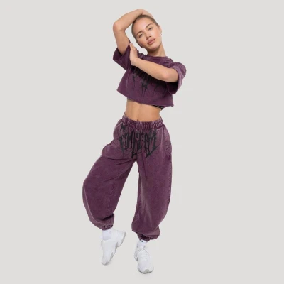 GymBeam Dámské cropped tričko Abyss Raisin