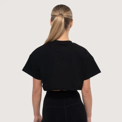 GymBeam Dámské cropped tričko Thrive Black