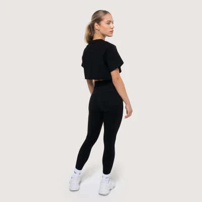 GymBeam Dámské cropped tričko Thrive Black