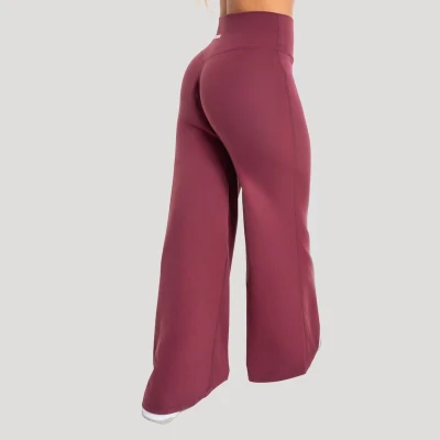 GymBeam Straight Flow Wine dámské kalhoty