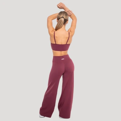 GymBeam Straight Flow Wine dámské kalhoty