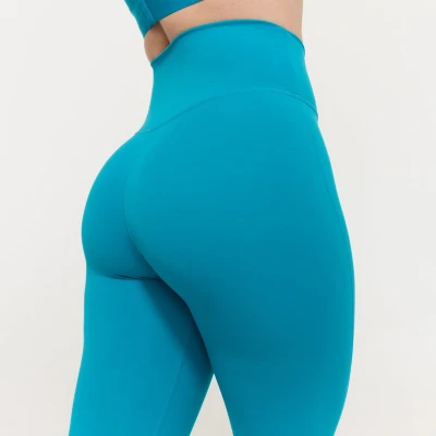 GymBeam Dámské legíny Limitless s vysokým pasem Aquamarine