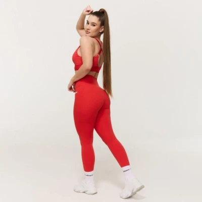 GymBeam Dámské legíny Limitless s vysokým pasem Hot Red